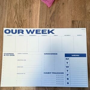 Sonderhaus Blue and White Weekly Planner Pad + magnets